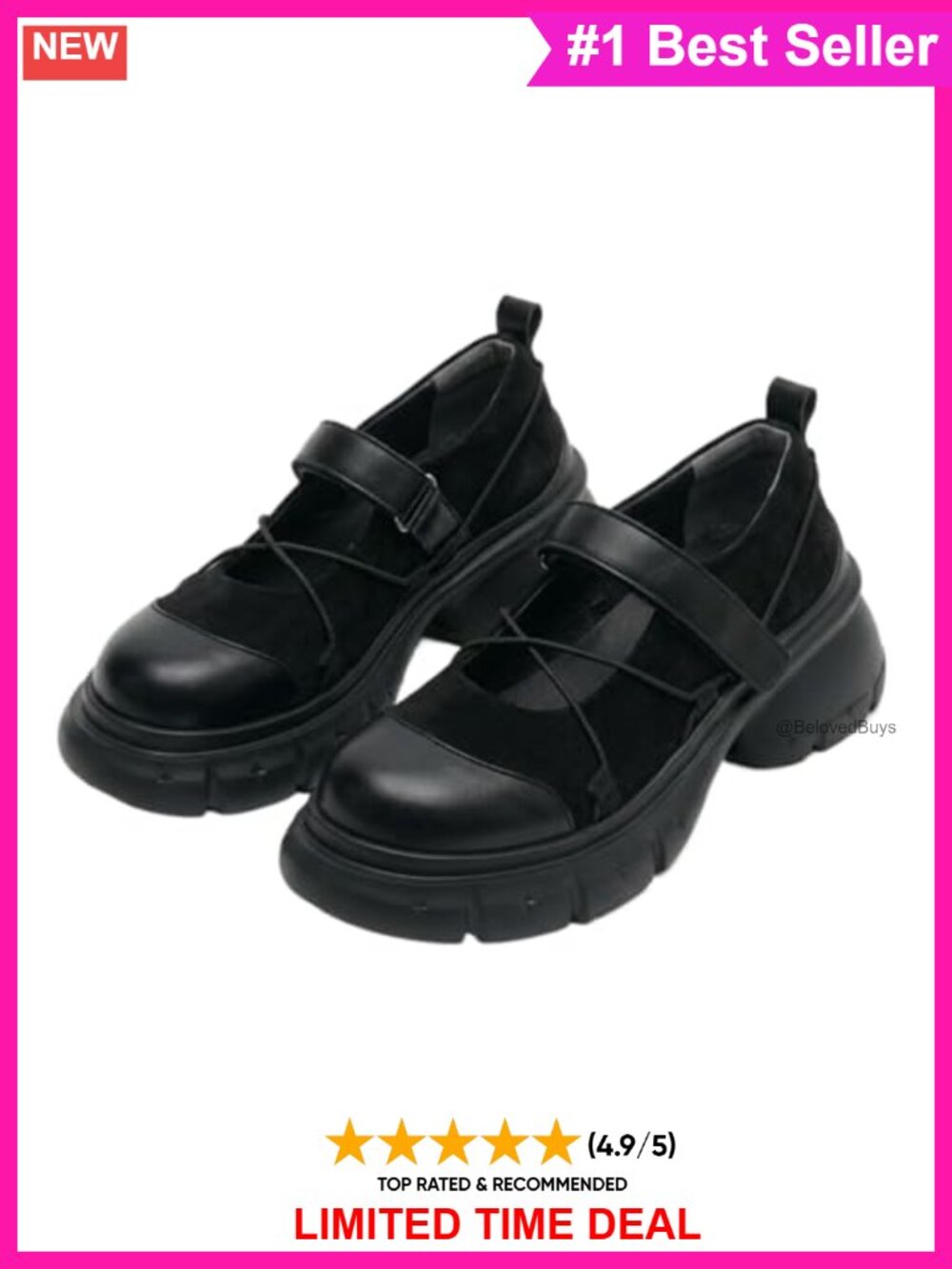 Womens Platform Mary Jane Chunky Strap Sneakers Suede Walking Shoes Retro